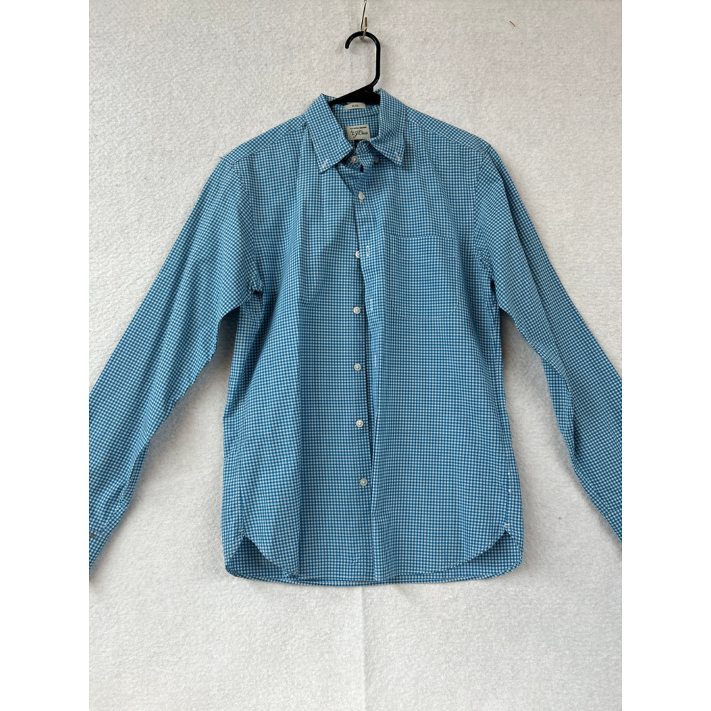 Men's J.Crew Button-Down‎ Shirt Size S Blue and White Checked